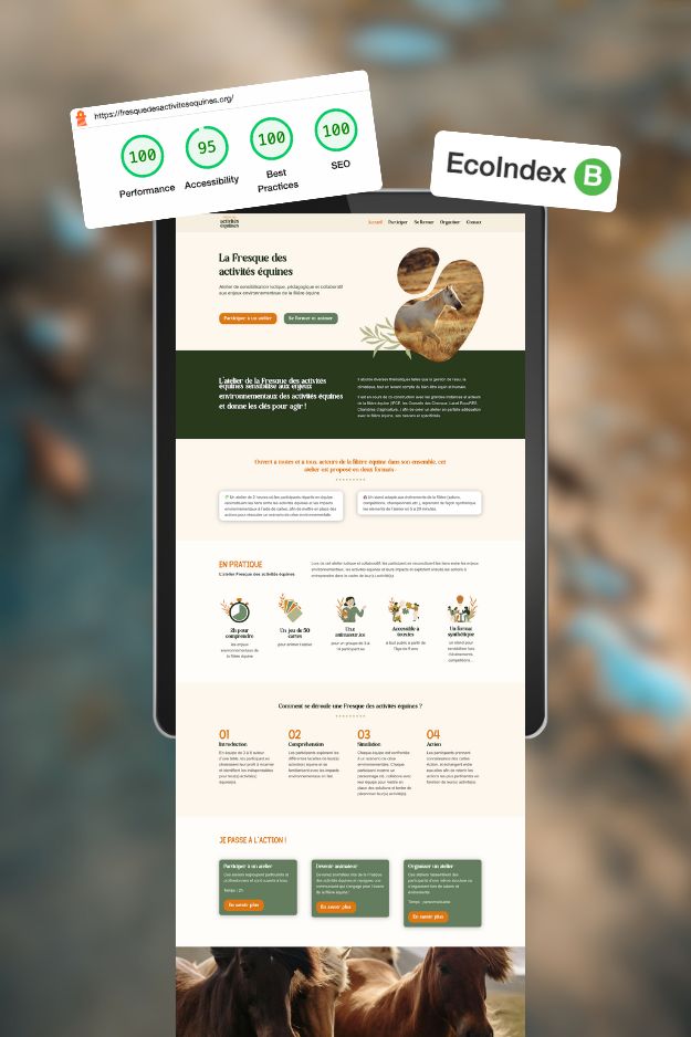 Site web éco-responsable Fresque des activités équines