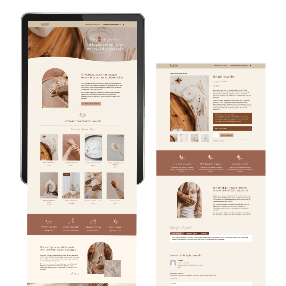 Template Boutique en ligne créatrice artisans formation Woocommerce Template Boutique en ligne créatrice artisans formation Woocommerce