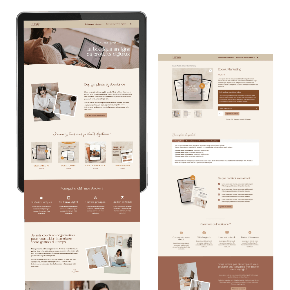 Template boutique en ligne produits digitaux formation Woocommerce Template boutique en ligne produits digitaux formation Woocommerce